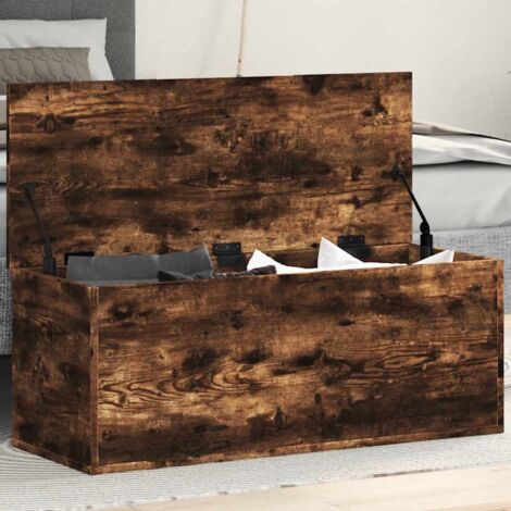 Aufbewahrungsbox rauchige Eiche 90x35x35 cm aus Spanplatte