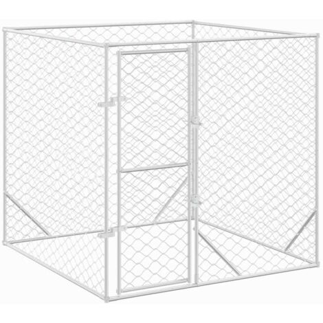 vidaXL Hundezwinger für den Außenbereich silber 2x2x2 m galvanisierter Stahl