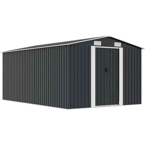 Gartenhaus 257x392x181 cm Metall Anthrazit