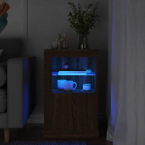 vidaXL Seitenschrank mit LED-Lichtern Eiche Braun Holzwerkstoff