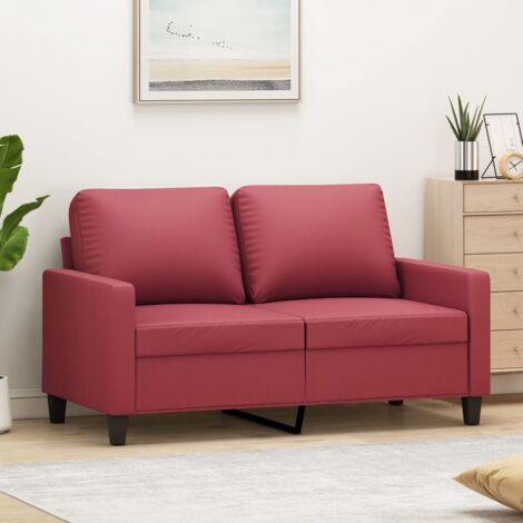 2-Sitzer-Sofa Weinrot 120 cm Kunstleder vidaXL (1/5)