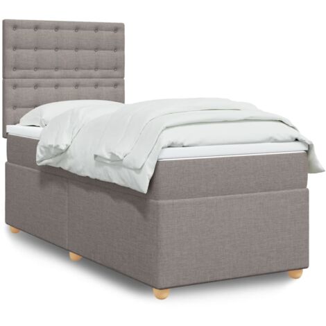 vidaXL Lattenrostbett mit Matratze Taupe 80x200 cm Stoff
