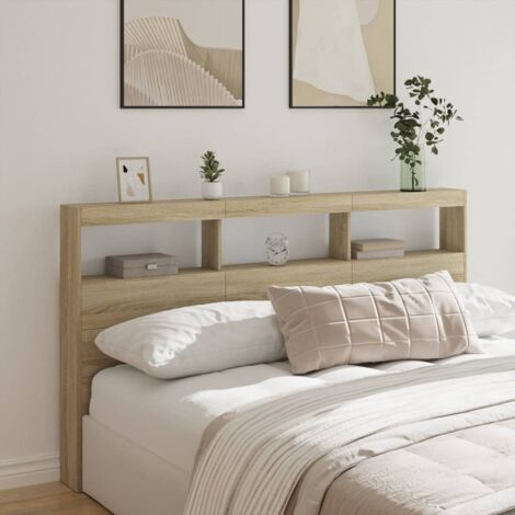Kopfteil mit LED Sonoma Eiche 180x17x102 cm