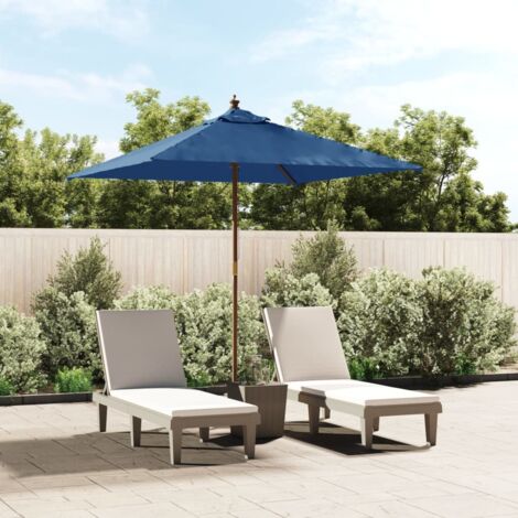 vidaXL Gartenparasol mit Holzmast in Azurblau 198x198x231 cm