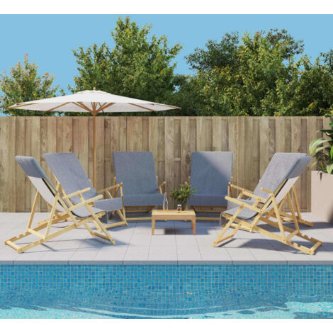 Strandtücher 6 Stk grau 60x135 cm Stoff 400 GSM
