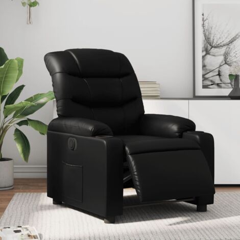 Elektrischer Relaxsessel Schwarz Kunstleder