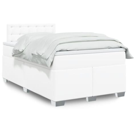 Boxspringbett mit Matratze Weiß 120x200 cm Kunstleder vidaXL