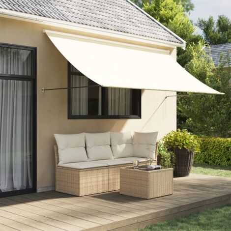 Markise Einziehbar Creme 300x150 cm Stoff und Stahl vidaXL