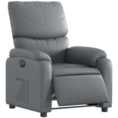 vidaXL Elektrischer Relaxsessel Grau Kunstleder