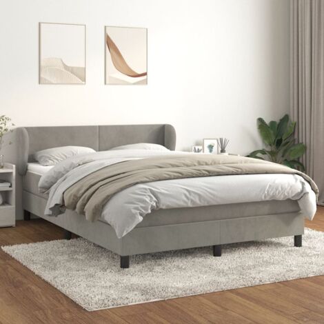 vidaXL Lattenrost und Matratze Hellgrau 140x200cm Samt