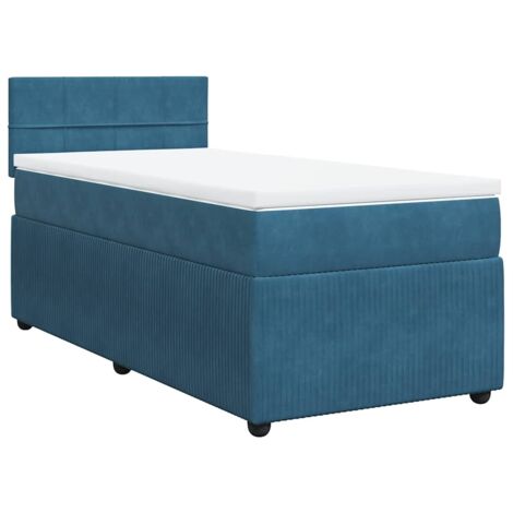 Boxspringbett mit Matratze Blau 100x200 cm Samt vidaXL
