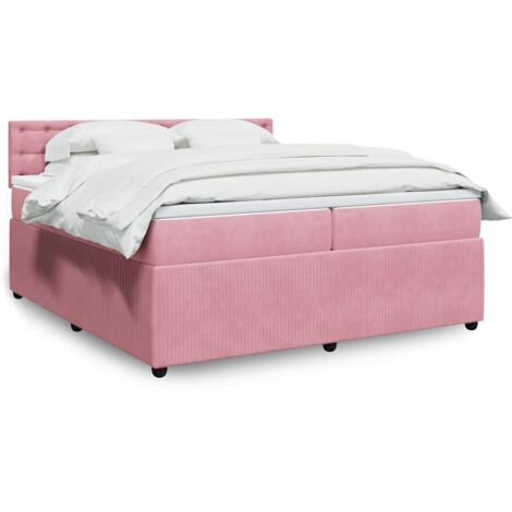 Bett mit Lattenrost und Rose Matratze 200x200 cm Samt (1/5)