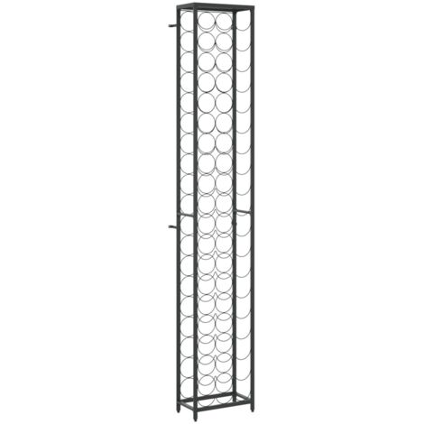 vidaXL Wine Rack for 57 Bottles Black 34x18x200 cm Wrought Iron