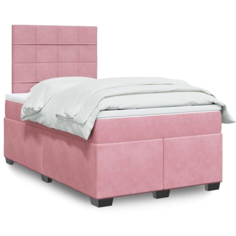 Boxspringbett mit Matratze Rosa 120x200 cm Samt vidaXL