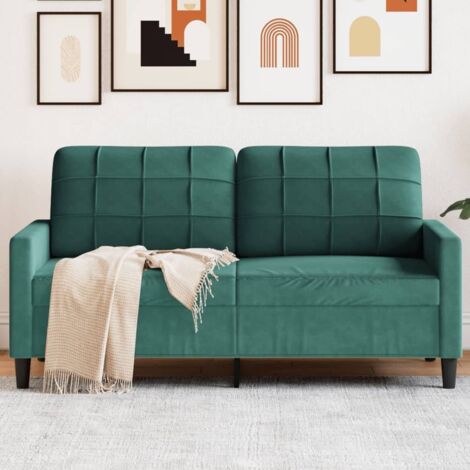 2-Sitzer Sofa Dunkelgrün 140 cm Samt