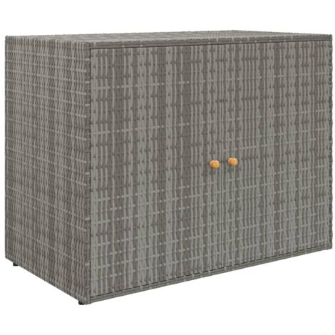 vidaXL Gartenlagerungsschrank Grau 100x55,5x80 cm Geflochtene Harz