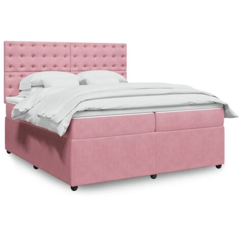 Lattenrost-Bett mit Matratze Rose 200x200 cm Velours