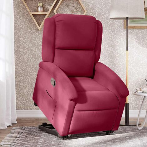 Rote Bordeaux Velours Relaxsessel