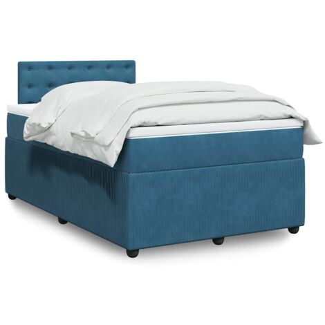 vidaXL Lattenrost mit Matratze Blau 120x200 cm Velours