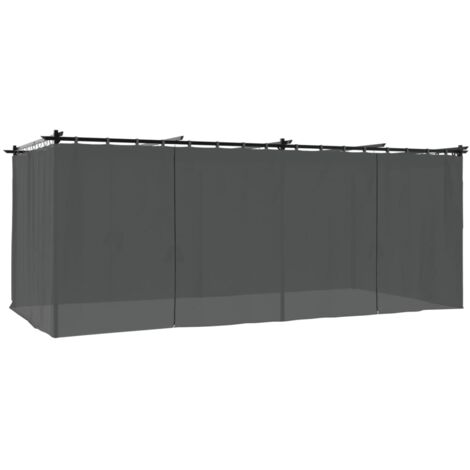 Pavillon mit Vorhängen Anthrazit 6x3 m Stahl vidaXL
