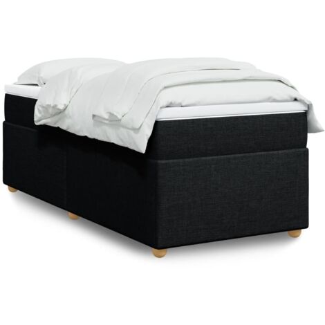 vidaXL Lattenrost mit Matratze Schwarz 90x190 cm Stoff
