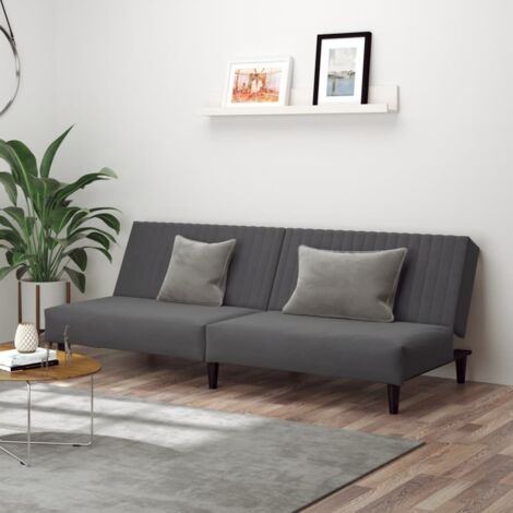 vidaXL Schlafsofa 2-Sitzer dunkelgrau Velvet