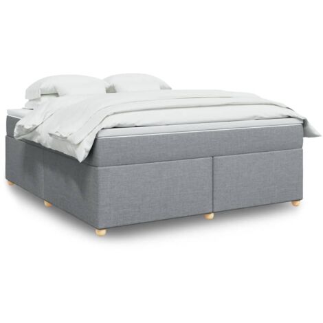 Boxspringbett mit Matratze Hellgrau 180x200 cm Stoff vidaXL