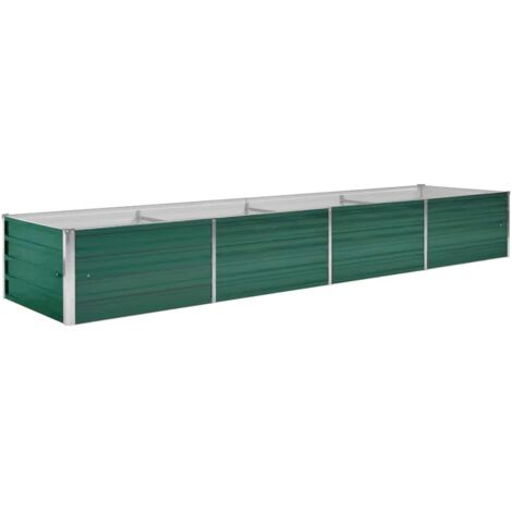 vidaXL Garten-Hochbeet Verzinkter Stahl 320x80x45 cm Grün