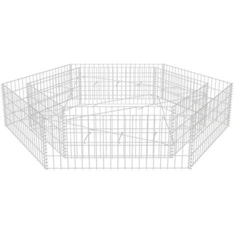 vidaXL Hexagonal Gabion Raised Bed 200x173x40 cm