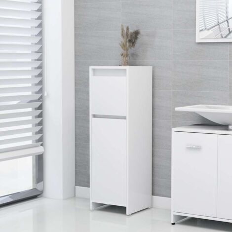 vidaXL Badezimmer-Schrank Weiß 30x30x95 cm Ingenieurholz
