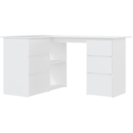 vidaXL Eckschreibtisch Weiß 145x100x76 cm Holzwerkstoff