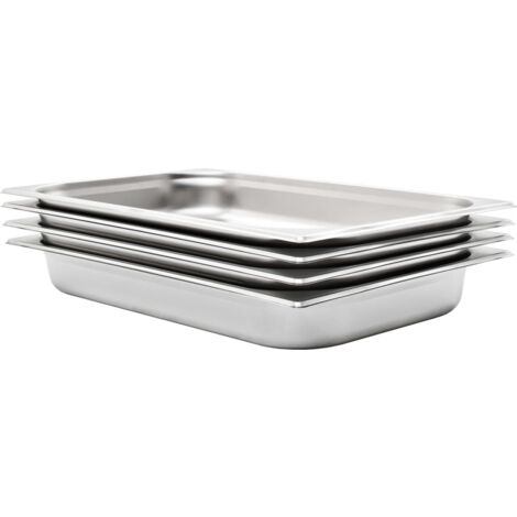 vidaXL Gastronorm Containers 4 pcs GN 1/1 65 mm Stainless Steel