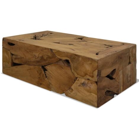 vidaXL Couchtisch 90x50x30 cm echtes Teakholz Braun