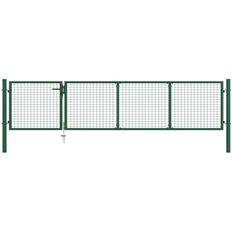 vidaXL Gartentor Stahl 350 x 75 cm Grün