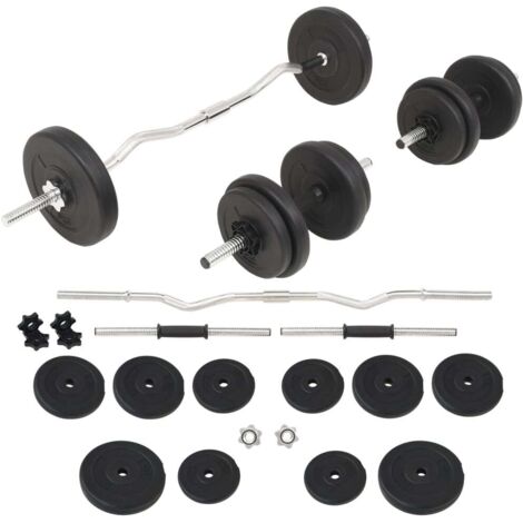 Hantel-Set mit Langhantel und Kurzhanteln 30 kg
