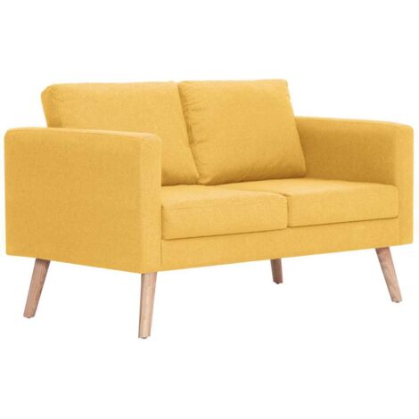 vidaXL 2-Sitzer Sofa aus gelbem Stoff