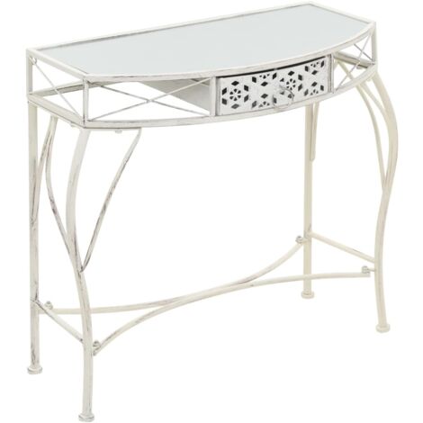 vidaXL Beistelltisch im französischen Stil Metall 82 x 39 x 76 cm Weiß