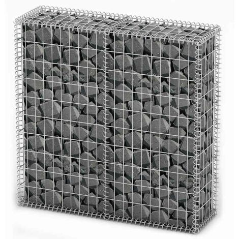 vidaXL Gabionenkorb mit Deckel Verzinkter Draht 100 x 100 x 30 cm