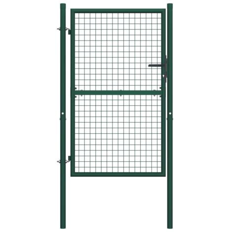 vidaXL Fence Gate Steel 100x200 cm Green