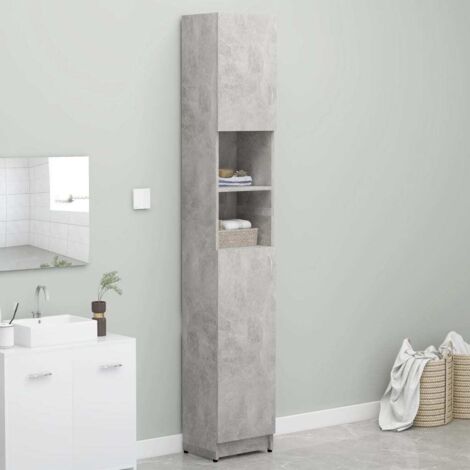 vidaXL Bathroom Cabinet Concrete Grey 32x25,5x190 cm Engineered Wood