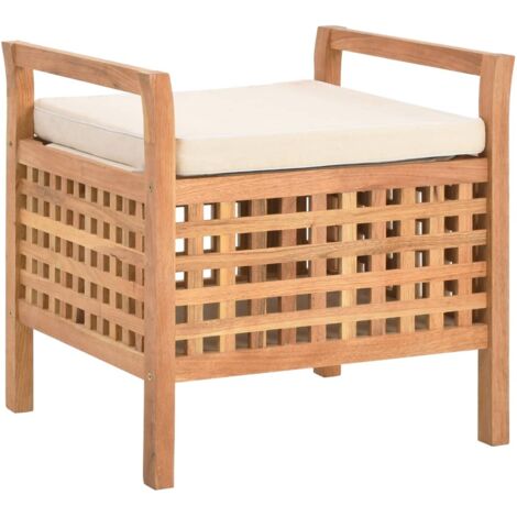 vidaXL Storage Bench 49x48x49 cm Solid Walnut Wood