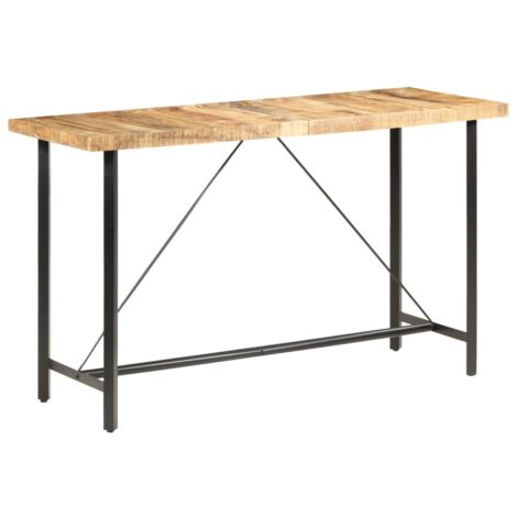 vidaXL Bartisch 180x70x107 cm Rohes Mangoholz