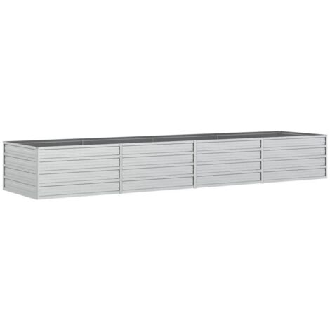 vidaXL Garten-Hochbeet 320x80x45 cm Verzinkter Stahl Silber