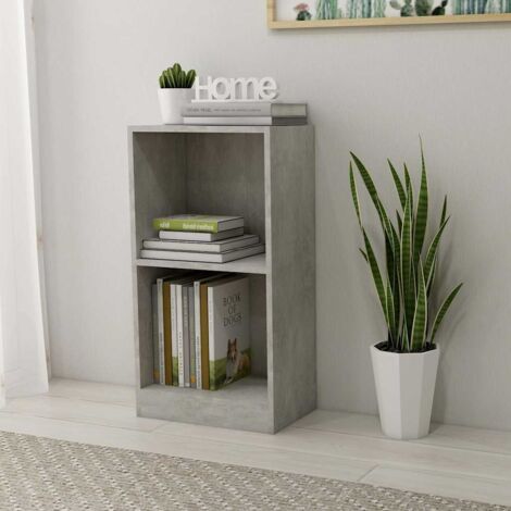 vidaXL Bücherregal grau Beton 40x24x75 cm aus Spanplatte