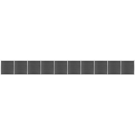 vidaXL WPC Zaunpanel-Set 1737x186 cm Schwarz