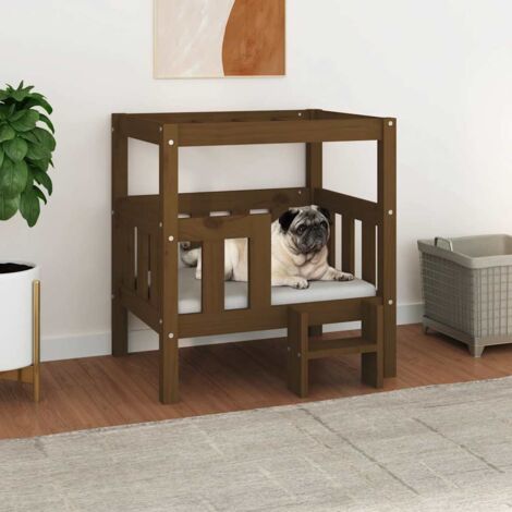 vidaXL Hundebett Honigbraun 65,5x43x70 cm aus massivem Kiefernholz