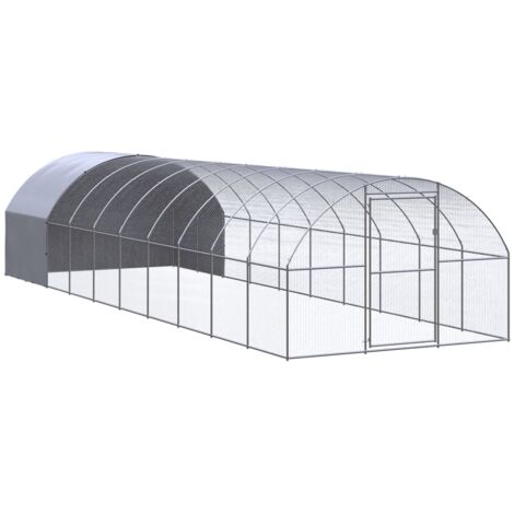Hühnerstall im Freien 3x10x2 m Galvanisiertes Stahl