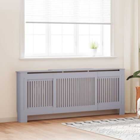 vidaXL Engineered Wood Radiator Cover Grey 205 cm