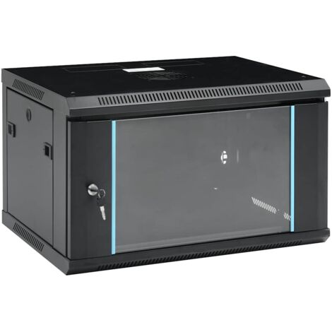 vidaXL Wand-Multimedia-Schrank 6U 19" IP20 600x450x375 mm