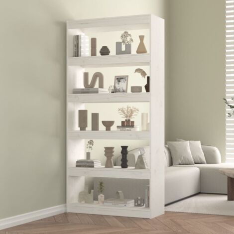 vidaxl Bücherregal Weiß 80x30x167,4cm aus Massivholz
